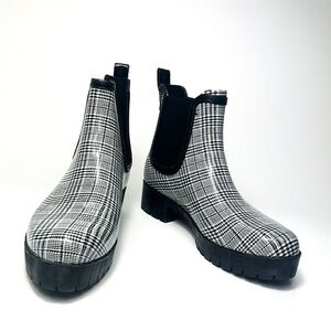 Jeffrey Campbell Plaid Cloudy Rain Boots